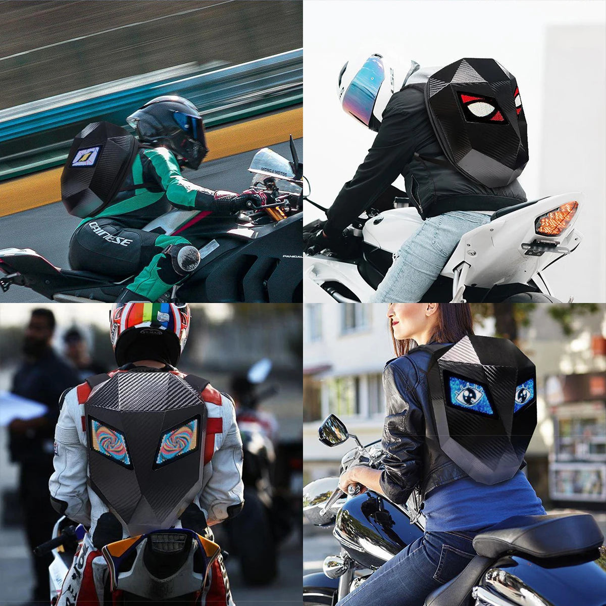 LED Display Motorcycle Backpack