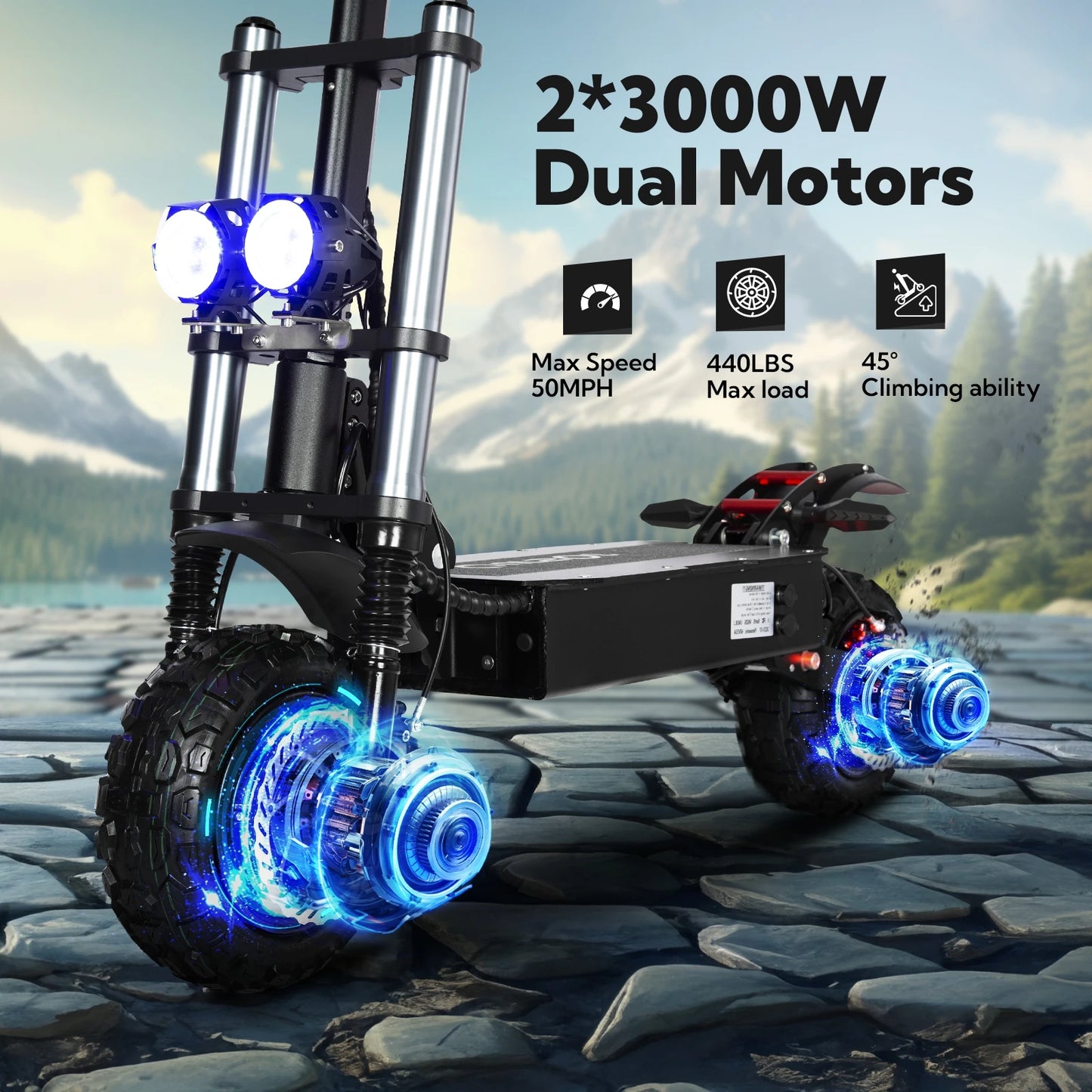 6000W Folding Off-Road Scooter