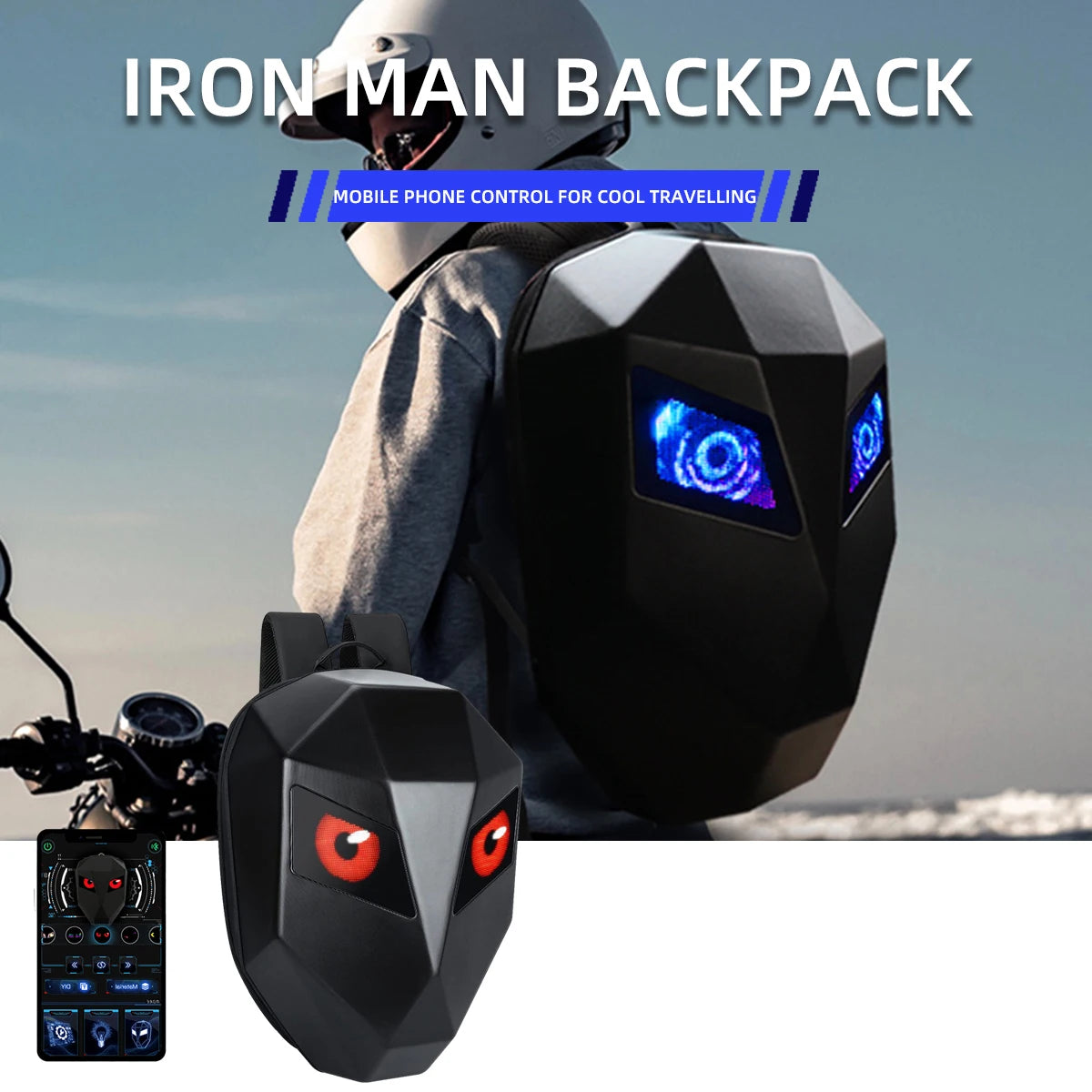 LED Display Motorcycle Backpack