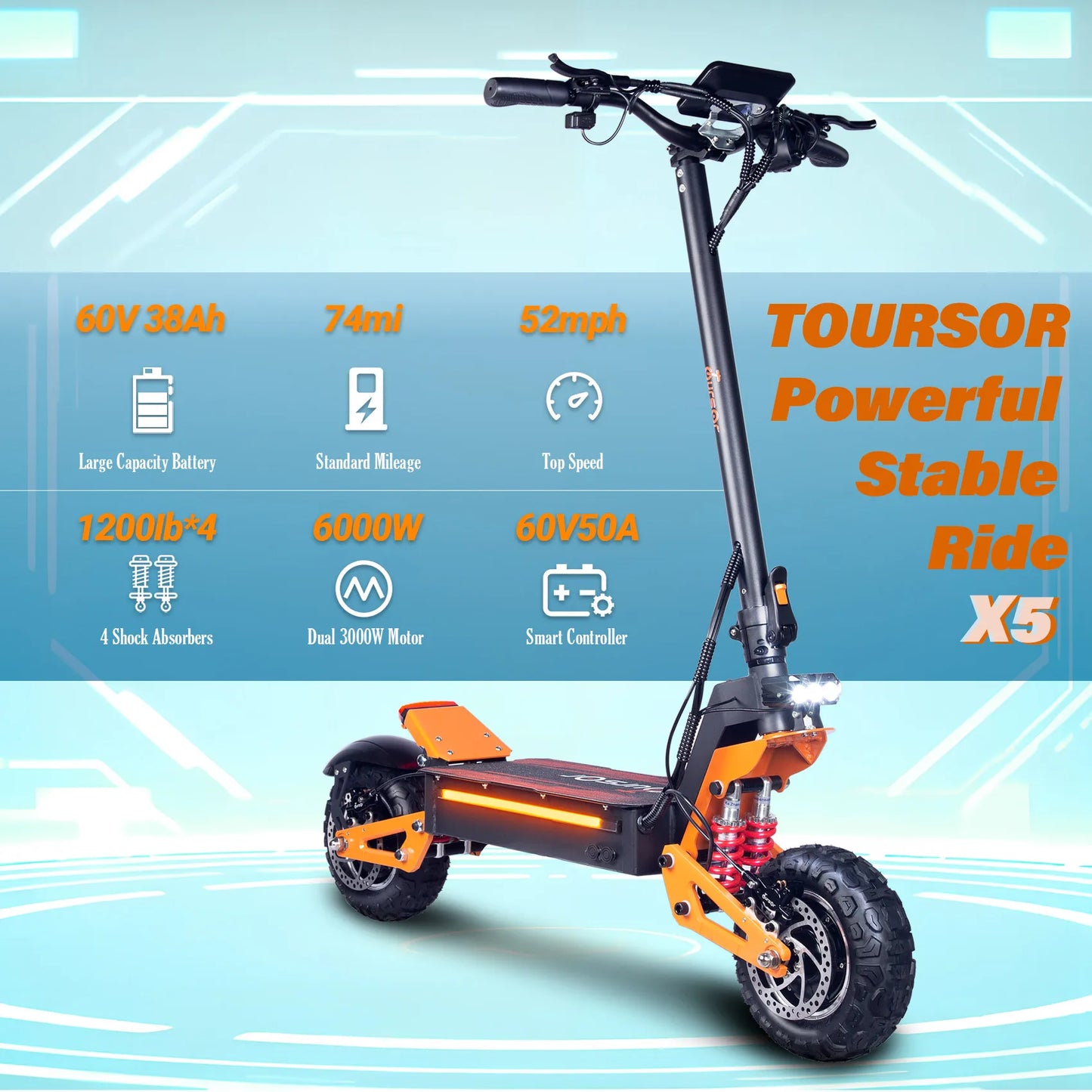 6000W Dual Motor Electric Scooter